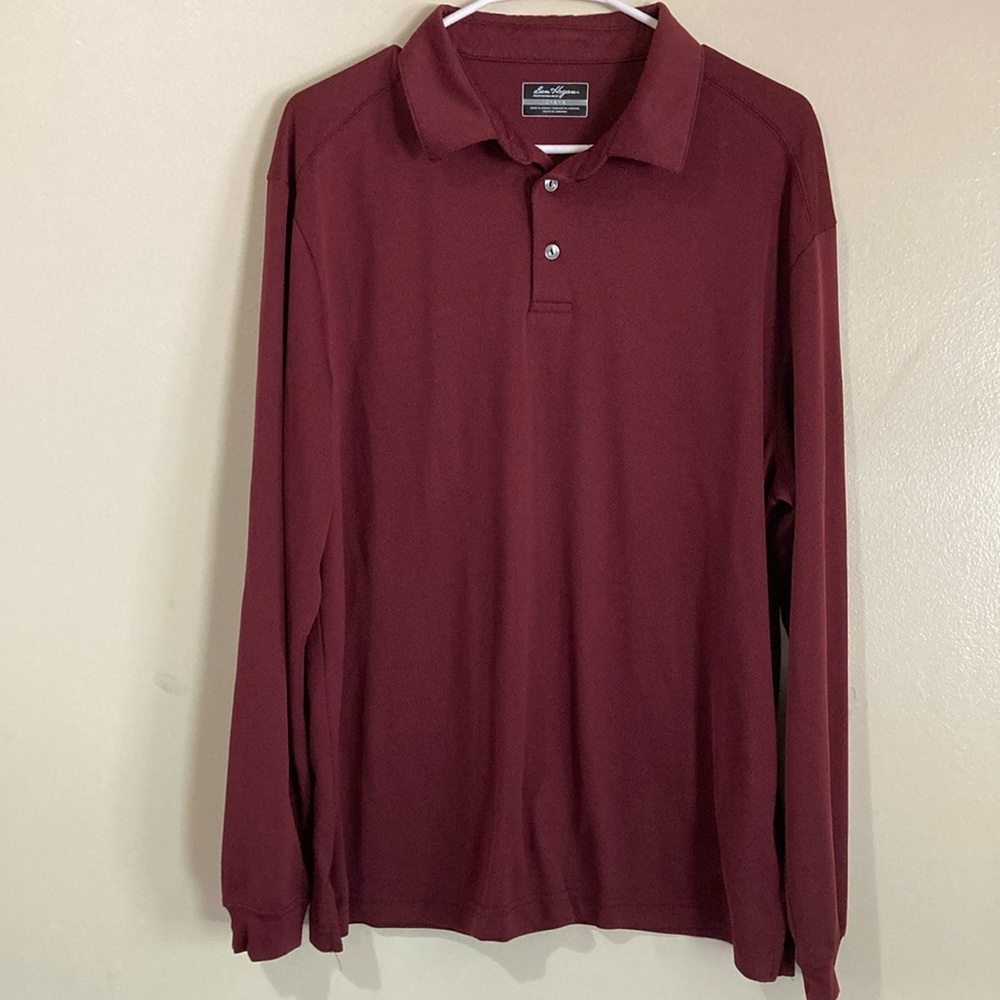 Ben Hogan performance long sleeve polo maroon